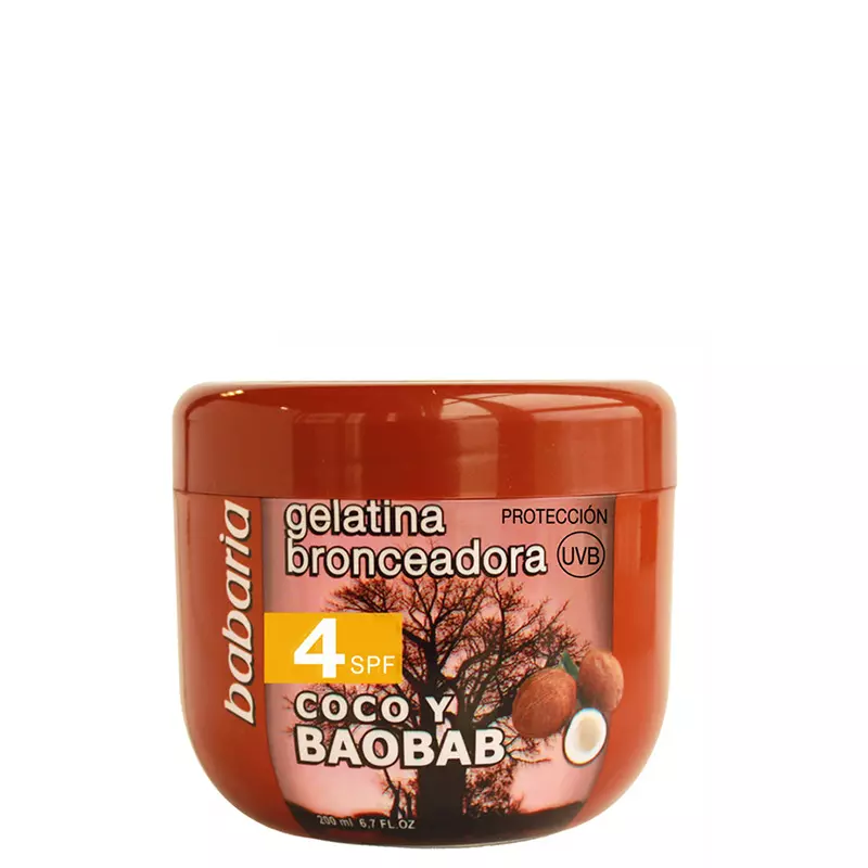 Babaria Bronzing Gelatin With Coconut Oil SPF4 200ml ژلاتین برنزه کننده باباریا SPF4 حاوی روغن نارگیل حجم 200 میل - Image 1