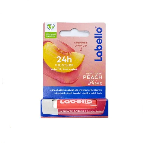 Labello peach gloss lip care balm بالم لب مرطوبکننده لابلو هلویی وزن 4.8گرم - Image 1