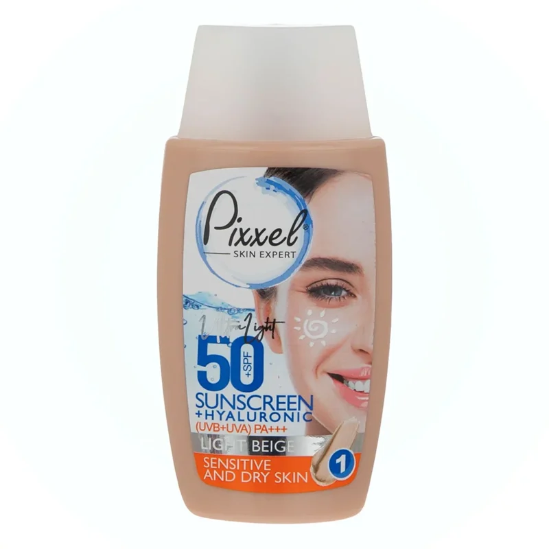 Pixxel-sunscreen-21 کرم ضد آفتاب رنگی پیکسل مناسب پوست خشک حجم 50 میل