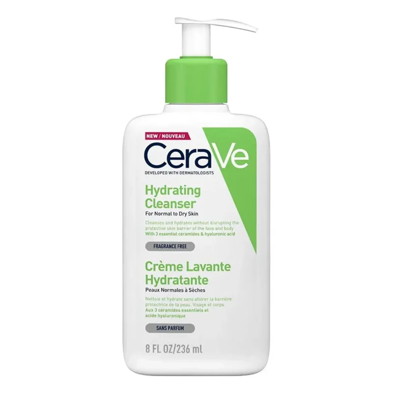 cerave-hydrating-cleanser-for-normal-to-dry-skin-236ml کرم شستشو آبرسان قوی سراوی مدل Hydrating Cleanser حجم 236