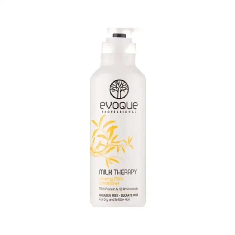 evoque-hair-milk-conditioner-1000-ml نرم كننده ايووك مدل THERAPY MILK مخصوص موهاي خشك و شكننده حجم ١٠٠٠ ميل