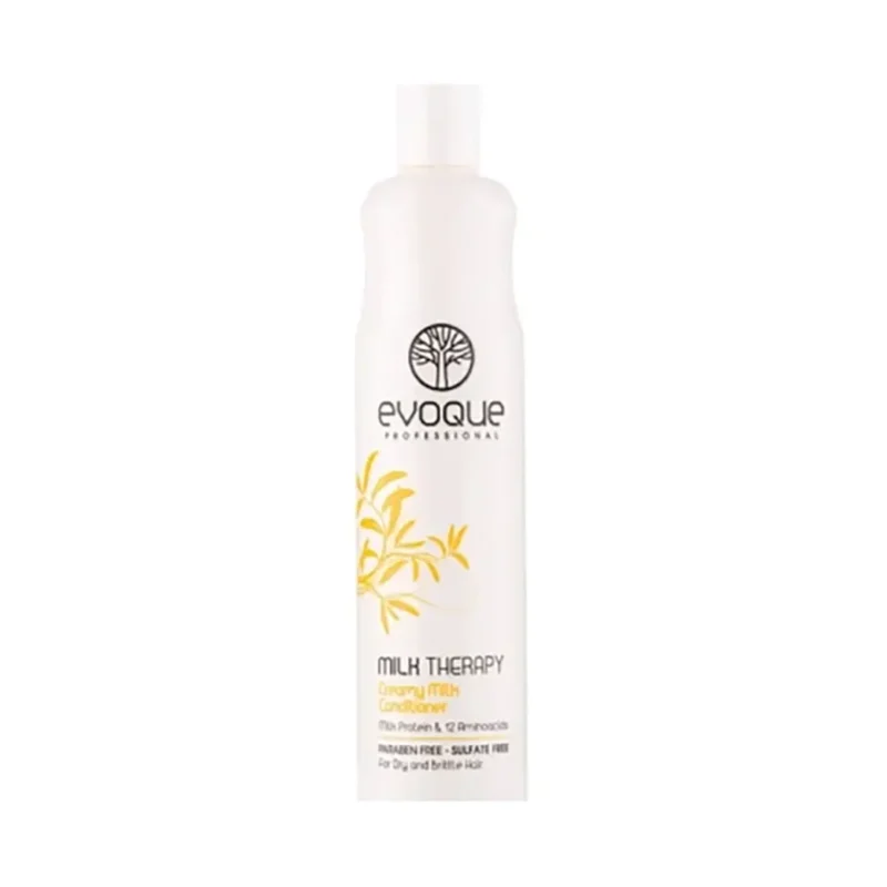 evoque-hair-milk-conditioner-400-ml نرم كننده ايووك مدل THERAPY MILK مخصوص موهاي خشك و شكننده حجم ۴٠٠ ميل