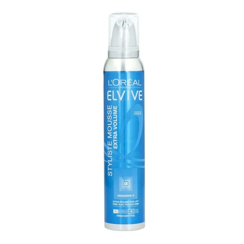 loreal-elvive-styliste-extra-volume-mousse-4-ceramide-r-200m موس مو حالت دهنده و حجم دهنده لورال مدل Extra Volume حجم ۲۰۰ میل
