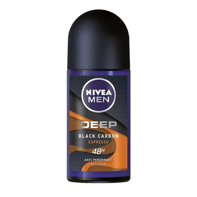 nivea-men-black-carvon-espresso-deodorant مام رولی مردانه نیوآ مدل black carbon espresso حجم 50میل