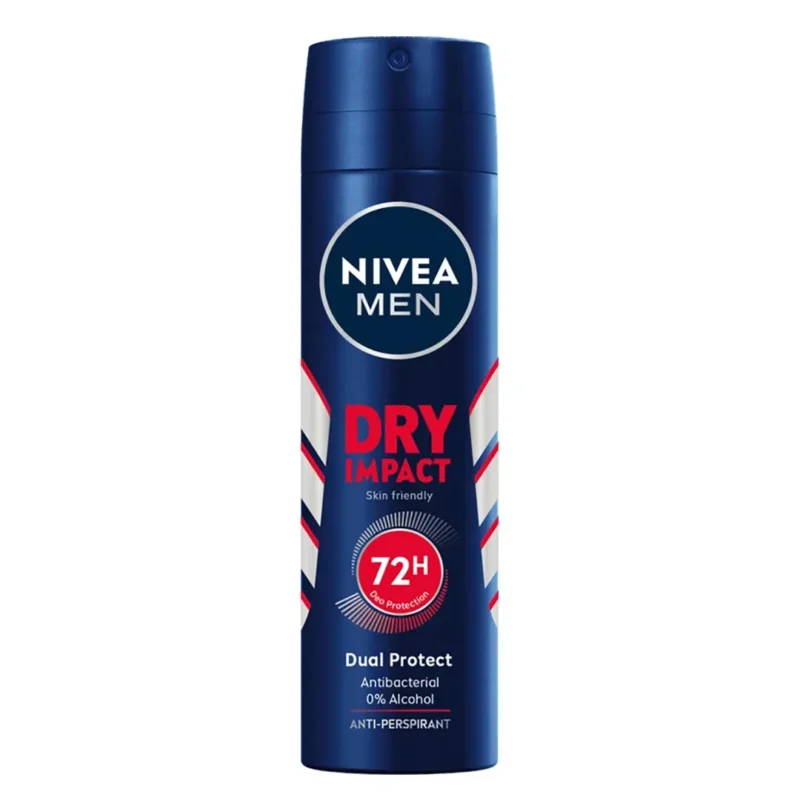nivea-men-dry-impact-deodorant-spray اسپری ضد تعریق مردانه نیوآ مدل dry impact حجم 150 میل