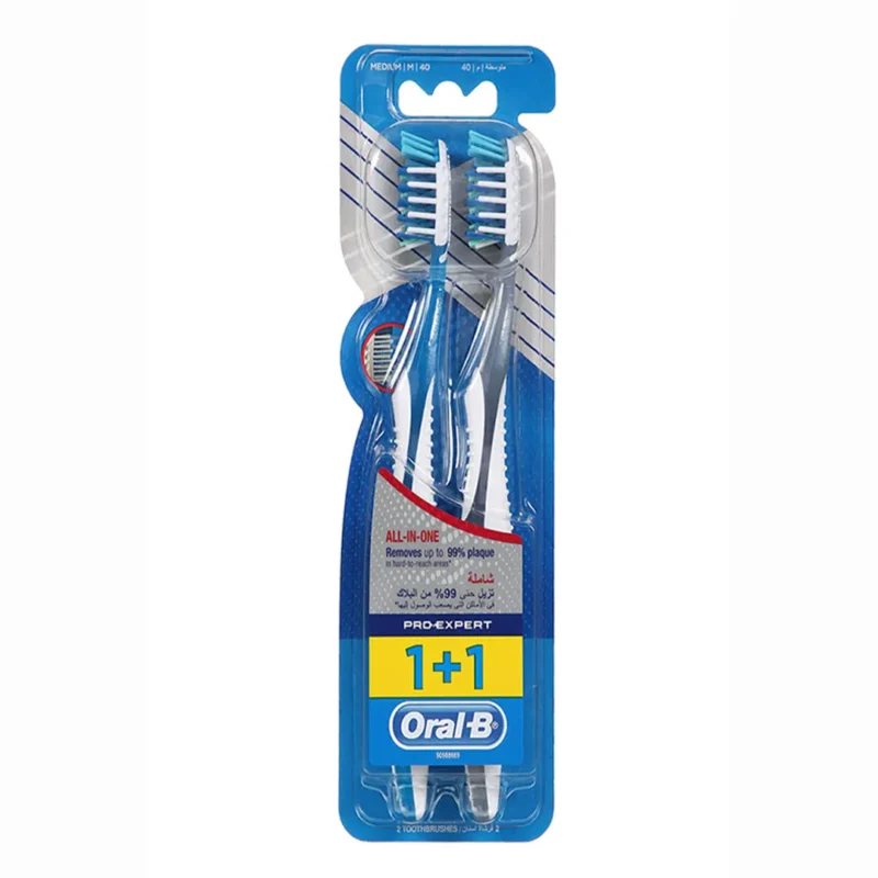 oral-b-all-in-one-tooth-brush مسواک اورال بی مدل all in one بسته ی 2 عددی