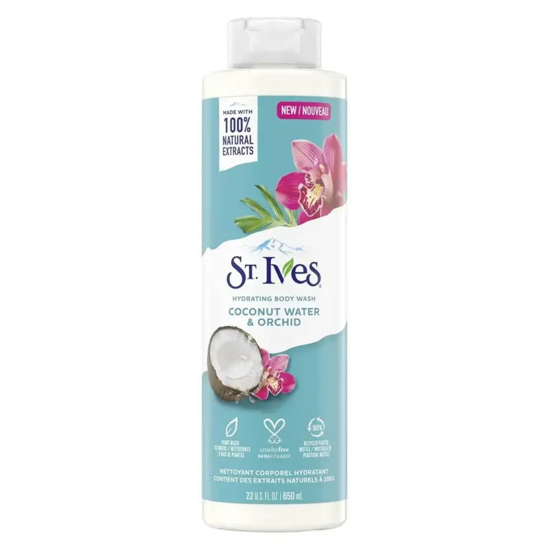 saint-ives-coconut-water-orchid-moisturizing-body-shampoo-650-ml شامپو بدن آبرسان سنت ايوز مدل COCONUT WATER ORCHID كوكونات اركيد 650 ميل