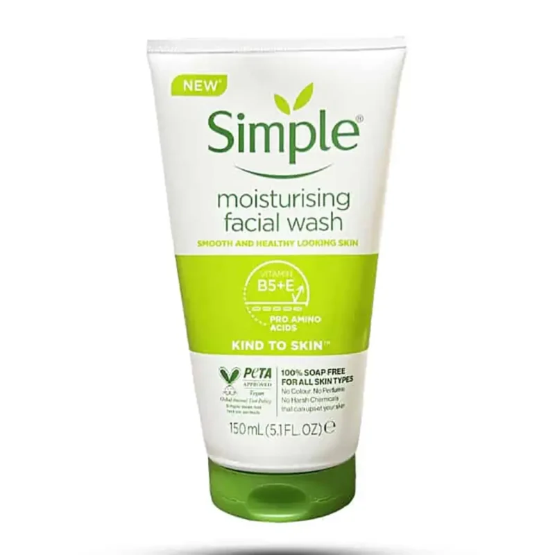 simple-moisturizing-facial-wash-gel- ژل شستشوی سیمپل مدل Moisturizing Facial Wash حجم 150 میل
