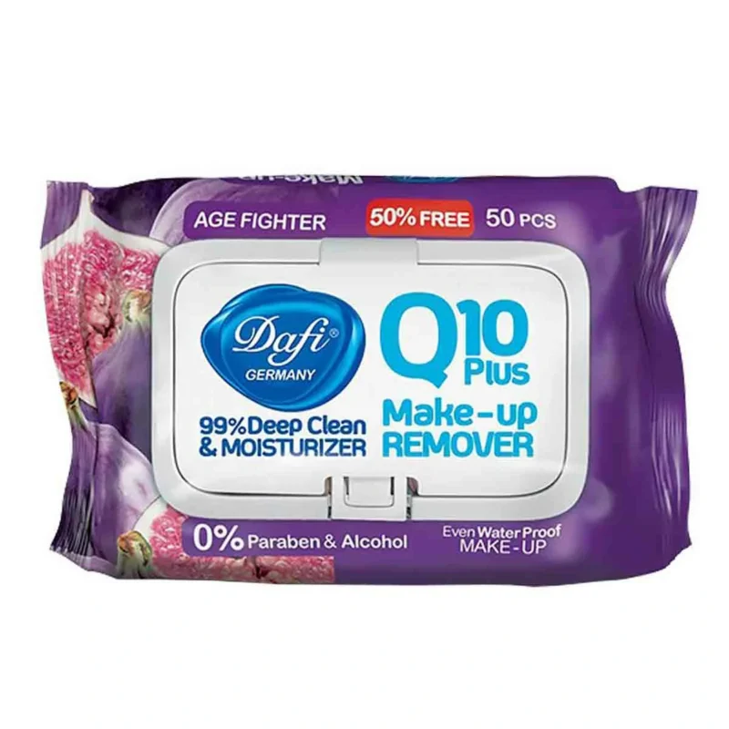 دستمال مرطوب پاک کننده آرایش Q10 میوه ای درب دار دافی - Image 1