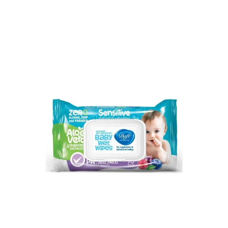 دستمال مرطوب کودک حساس درب دار دافی - Image 1