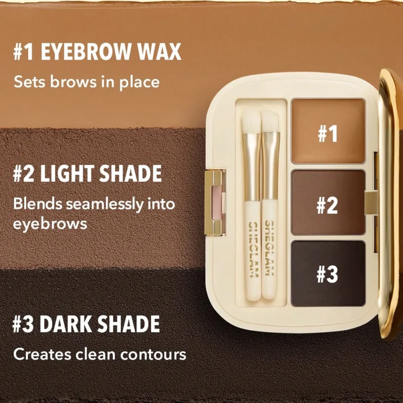 پالت سایه‌ی ابروی شیگلم رنگ Dark Brown - Image 3