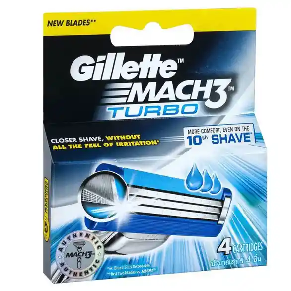 396431249 copy تیغ یدک 4عددی ژیلت مدل Mach3 Turbo Authentic - Image 1