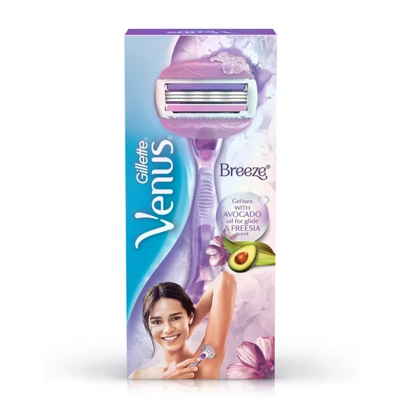 venus breeze تیغ اصلاح زنانه 3 لبه ونوس مدل Breeze حاوی روغن آووکادو - Image 1