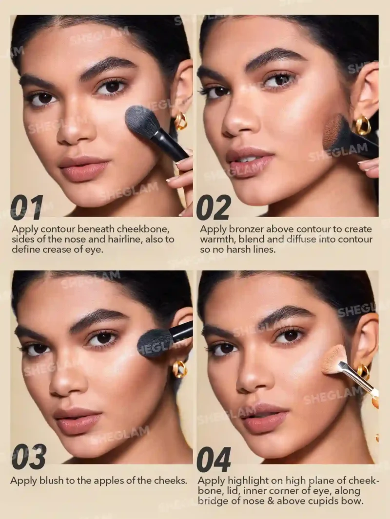 پالت پودری کانتور و برانزر شیگلم Stereo Face Six - Image 4