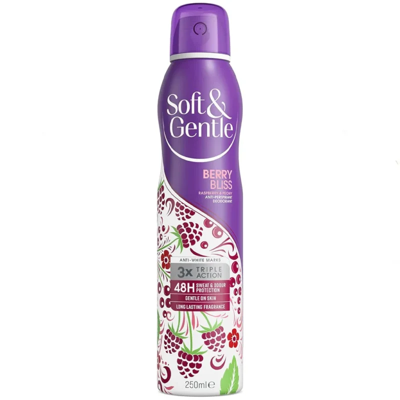 اسپری ضدتعریق زنانه Soft & Gentle مدل Berry Bliss حجم 250 میل - Image 1