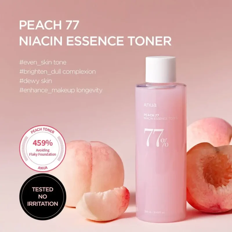 تونر اسنس نیاسینامید آنوا 77% PEACH حجم 250میل - Image 2