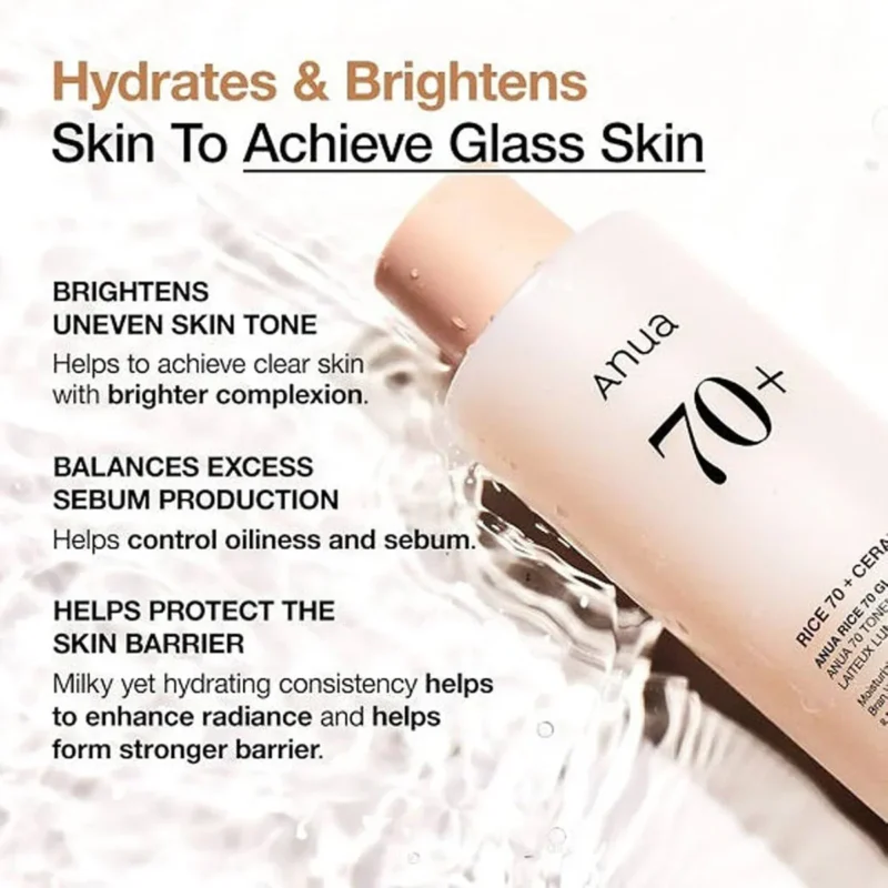 تونر برنج آنوا Rice 70+ Ceramide - Image 2