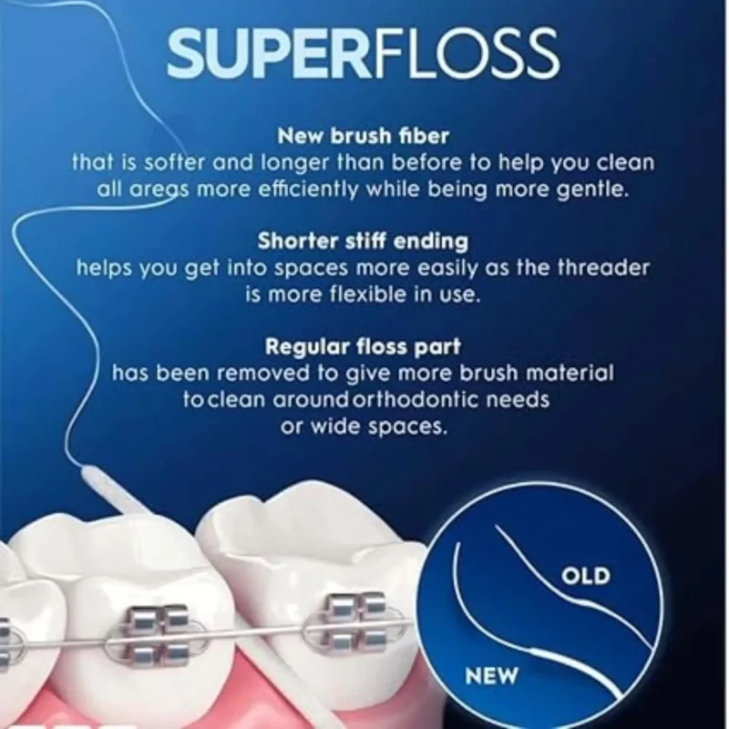 نخ دندان ارتودنسی اورال بی Super Floss بسته 50 عددی - Image 3
