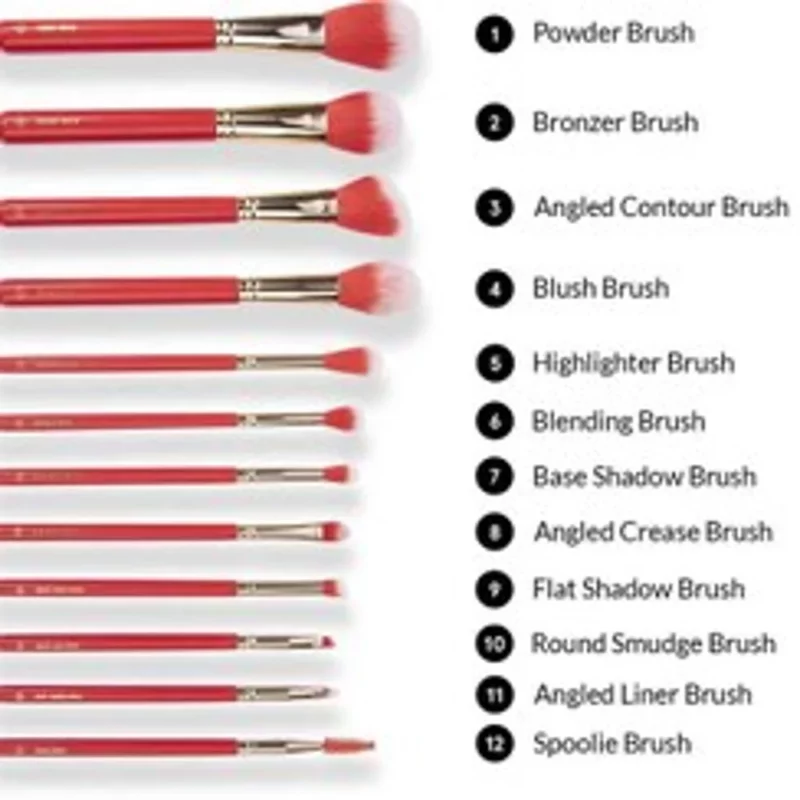 ست ۱۲ عددی براش آرایشی بی اچ مدل Red Elegance  - Image 2