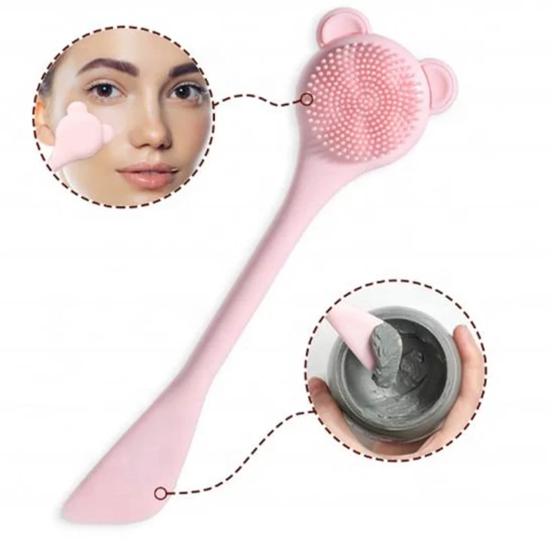 براش سیلیکونی دوطرفه خرسی Facial & Mask Brush - Image 2