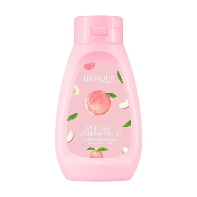 Bioaqua-HoneyPeach-1 نمک بدن مرطوبکننده بیواکوا Moisturizing وزن 430گرم - Image 1