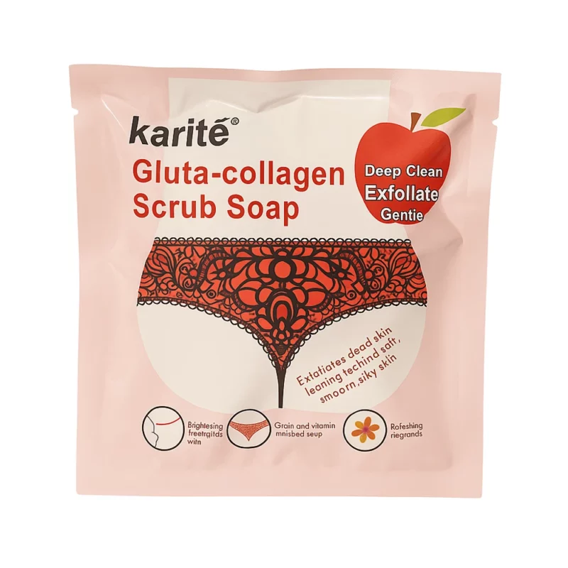 Karite_Gluta_Collagen_Scrub_Soap_web صابون اسکراب گلوتا کلاژن کاریته Collagen Scrub Soap - Image 1