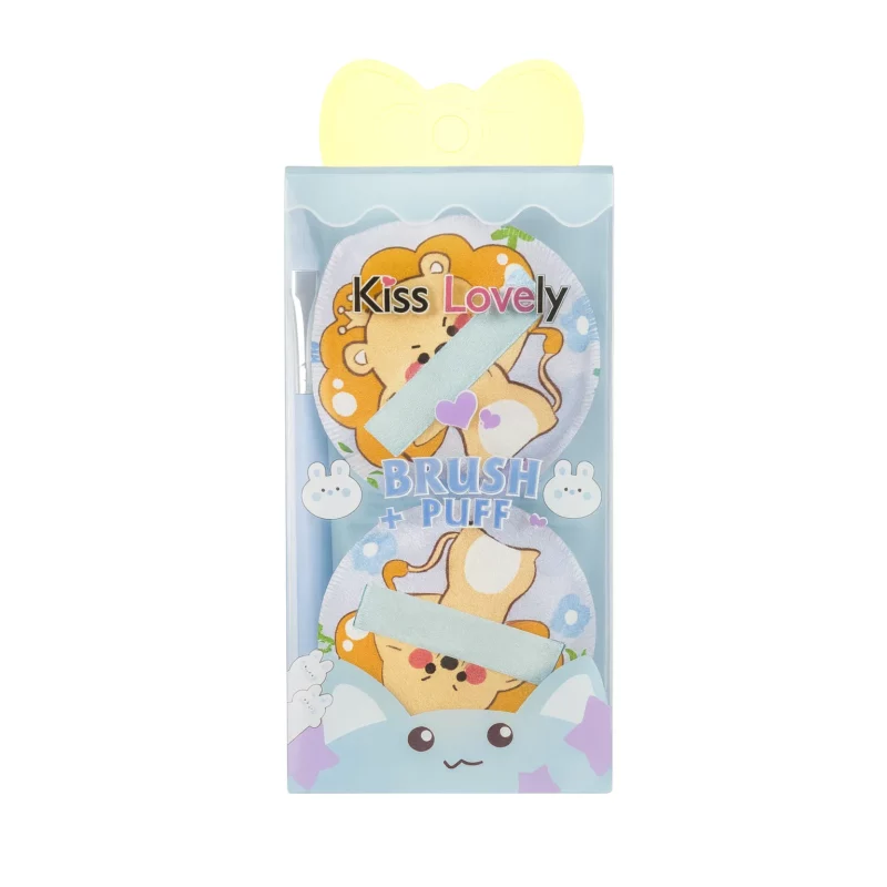پک دو عددی کوشن کرم‌پودر + براش سایه Kiss Lovely  - Image 1
