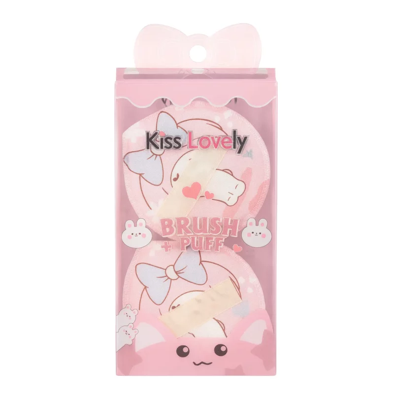 پک دو عددی کوشن کرم‌پودر + براش سایه Kiss Lovely  - Image 2