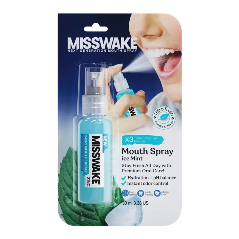 misswake_ice_mint_1_1000 (1) اسپری دهان نعنا میسویک مدل Ice Mint حجم 30میل - Image 1