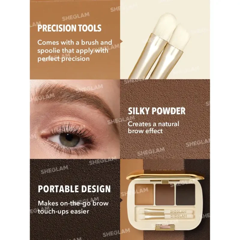 پالت سه تایی سایه و واکس ابرو شیگلم مدل Full-Filled  - Image 5