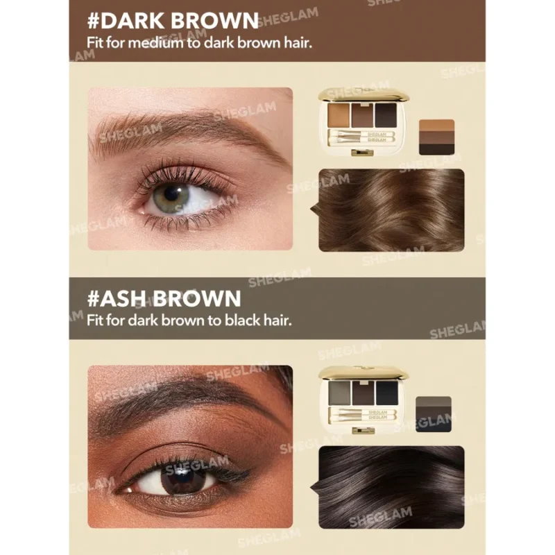 پالت سه تایی سایه و واکس ابرو شیگلم مدل Full-Filled  - Image 4