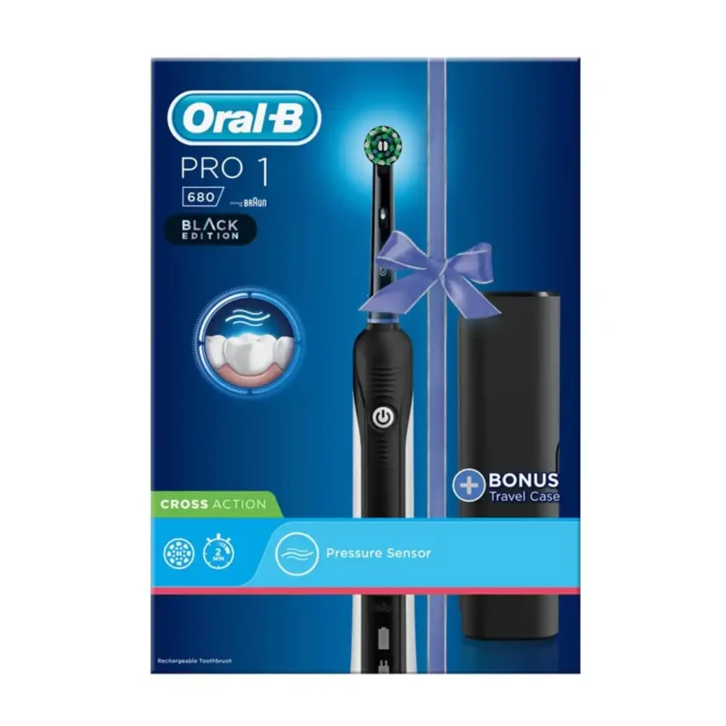 23607 copy مسواک برقی اورال بی PRO1 680 BLACK EDITION با کیف مسافرتی - Image 1