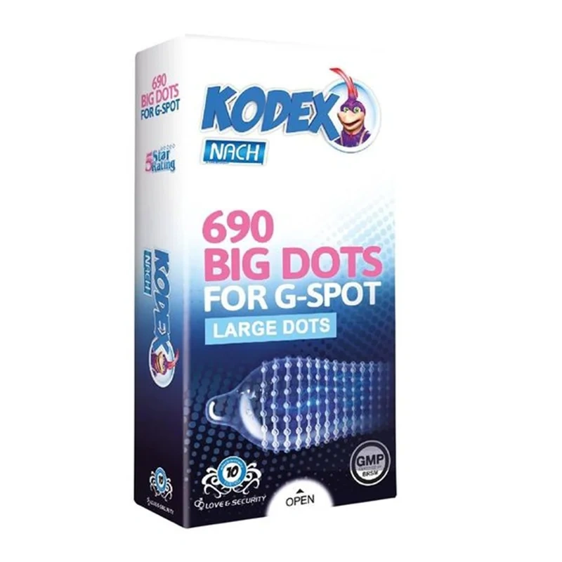 kodex_pair_1_web کاندوم خاردار کدکس 690Big Dots For G-Spot بسته10عددی - Image 1