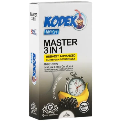 کاندوم تأخیری کدکس مدل Master 3in1 بسته 12عددی