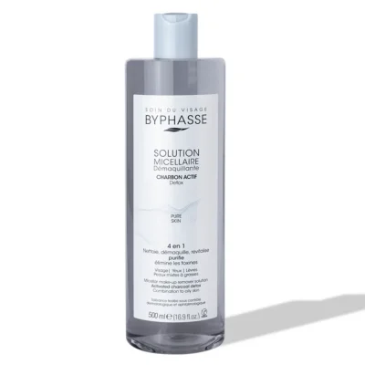 میسلار واتر ۴ کاره پوست چرب بای‌فس Active Charbon حجم ۵۰۰ میل