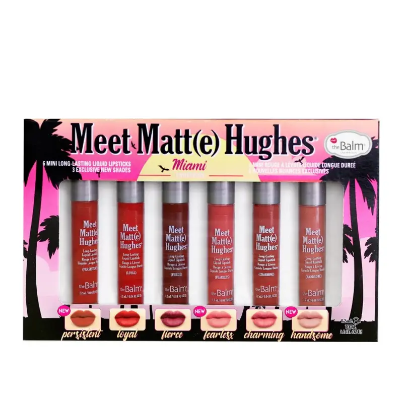 thebalm-miami-5-soorati ست رژ لب مایع مات دبالم مدل Meet Matte Hughes Miami - Image 1