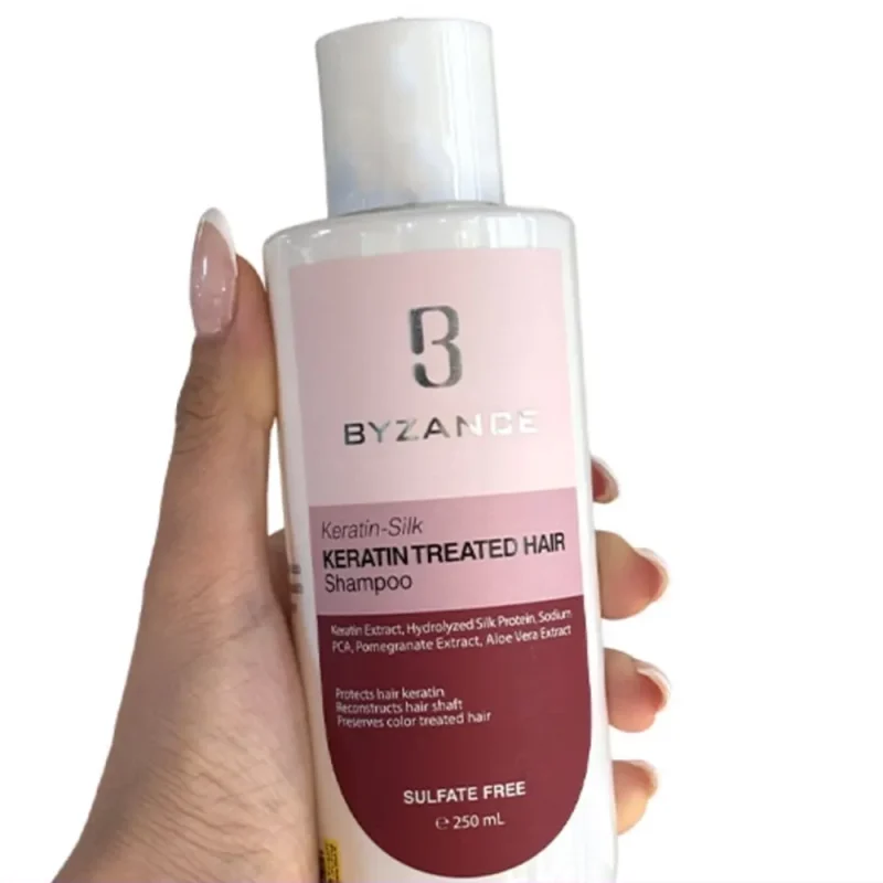 شامپو موهای کراتینه و رنگ شده بیزانس حجم ۲۵۰ میل - Image 3