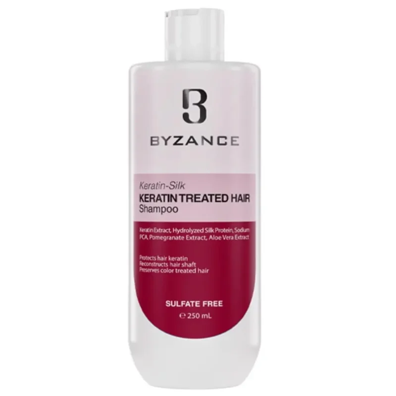 شامپو موهای کراتینه و رنگ شده بیزانس حجم ۲۵۰ میل - Image 1