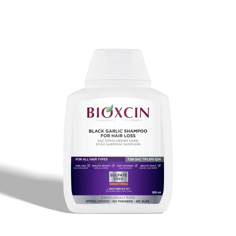 Bioxcin_Garlic_Shampoo (1) شامپو ضد ریزش مو بیوکسین مدل Black garlic حجم 300میل - Image 1