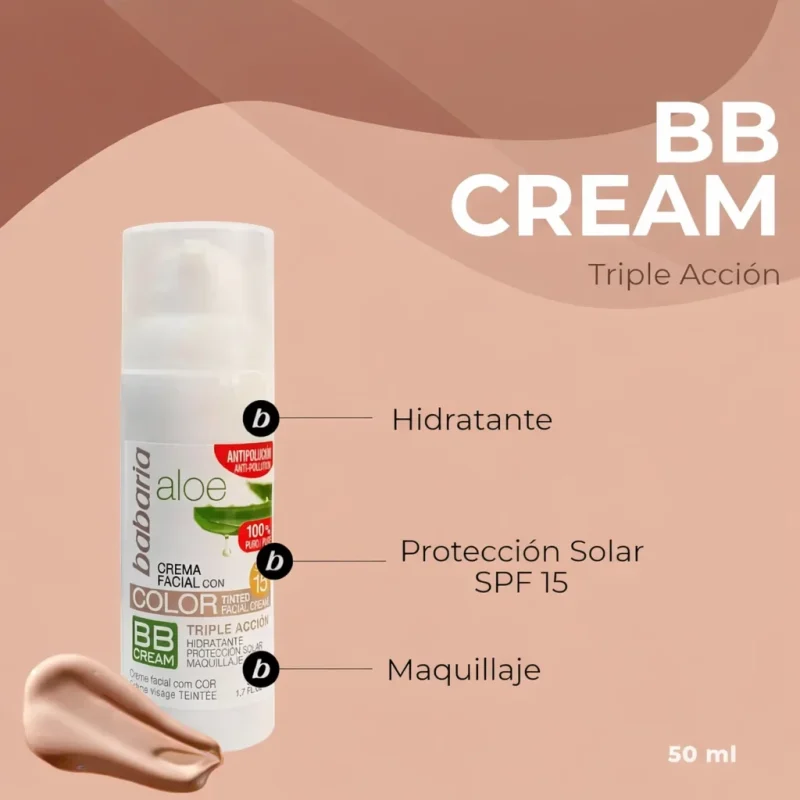 بی بی کرم رنگی آبرسان باباریا مدل Aloe حجم 50میل - Image 3